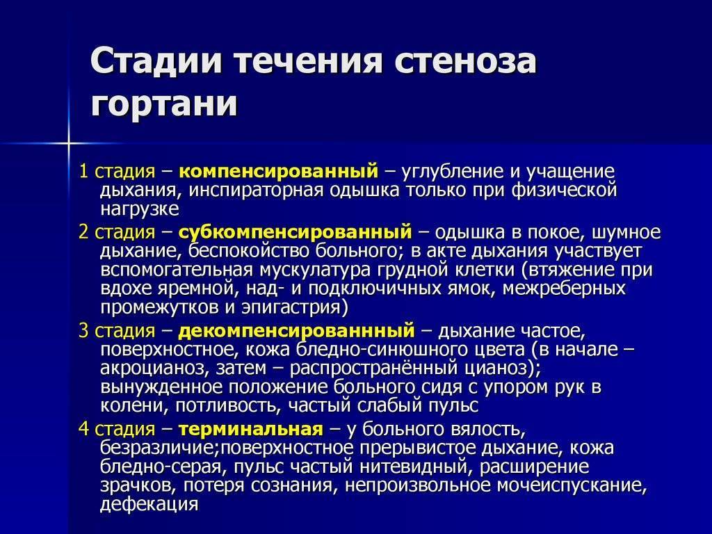 Стеноз гортани. Клинические симптомы стеноза гортани. Острый стеноз гортани стадии. Стадиистеноза гопюртани. Стадии стеноза гортани.