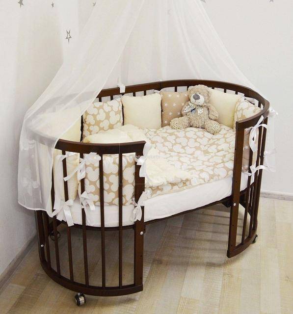 Круглая кроватка-трансформер для новорожденных: 30 фото с размерами