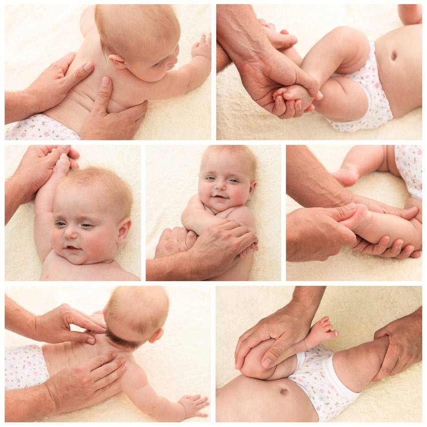 Массаж ребенка 4 месяца - описание упражнений и видео
