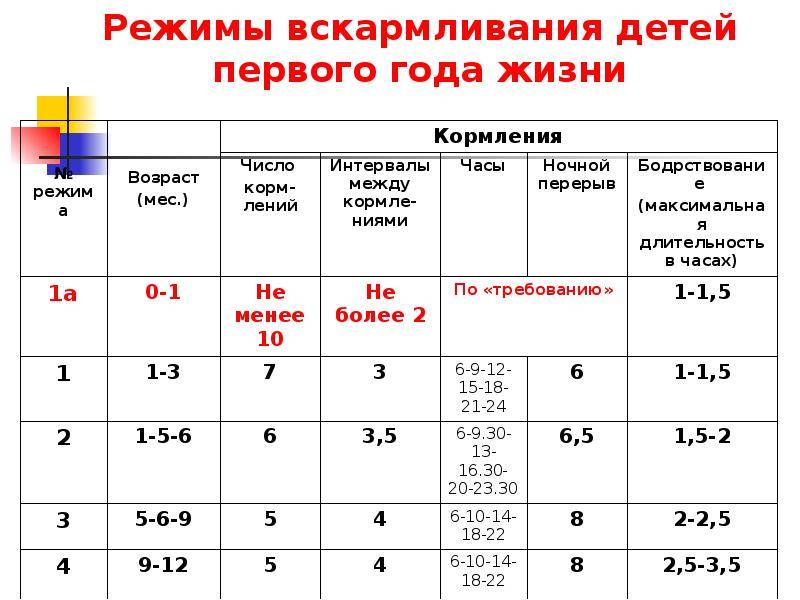 Схема кормления новорожденного