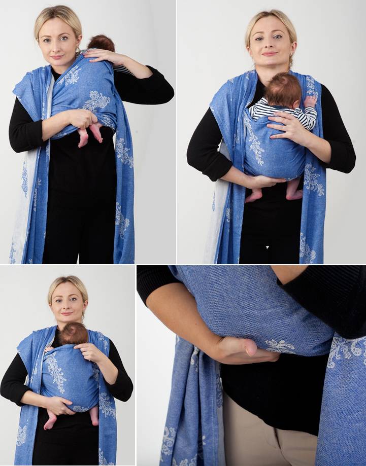 Слинг с кольцами или слинг шарф —намотка для новорожденных