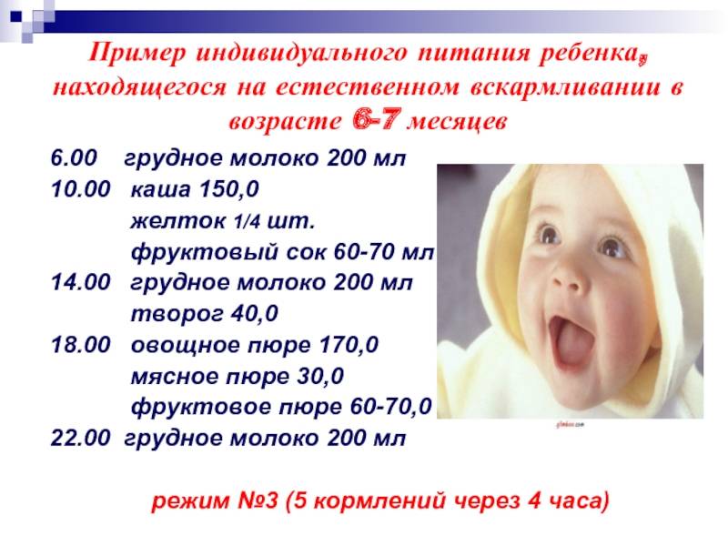 Режим ребенка в 6-7 месяцев