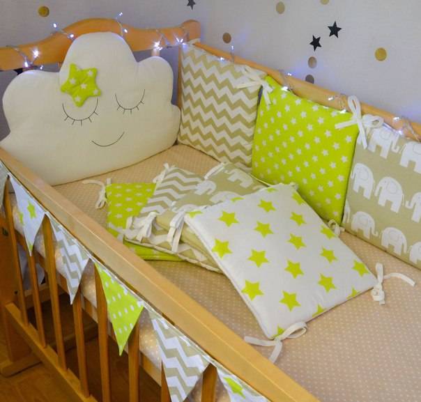 Как сшить бортики в детскую кроватку для новорожденных своими руками: выкройки, размеры, схемы, фото
