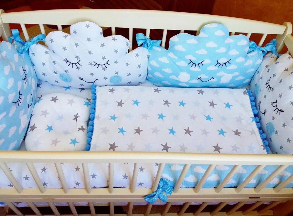 Размеры бортиков в кроватку для новорожденных