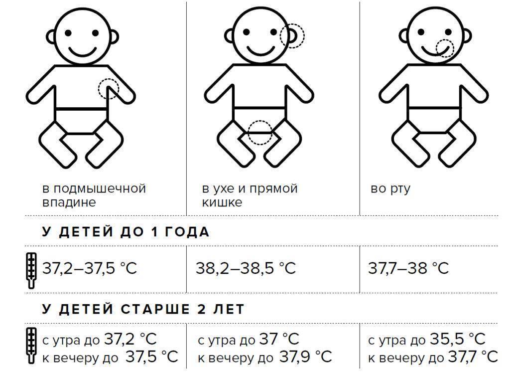Какая нормальная температура тела должна быть у грудного ребенка