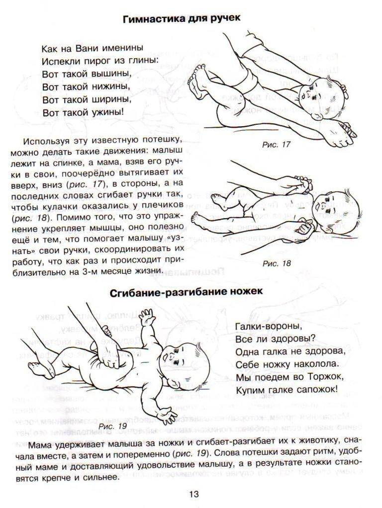 Как делать массаж ребенку в 2-3 месяца?