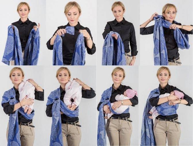 Как правильно завязать слинг шарф для новорожденного: основные техники