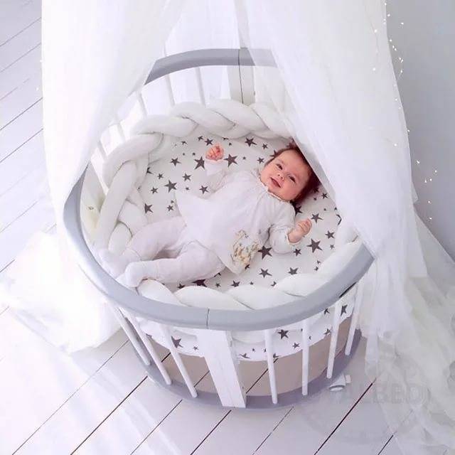 Круглая кроватка-трансформер для новорождённых: для тех, кто ценит комфорт и многофункциональность