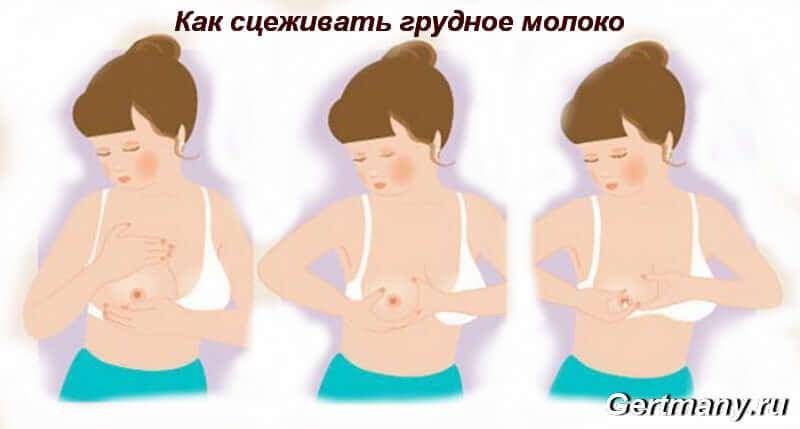 Как сцеживать грудное молоко руками при застое и как разминать грудь