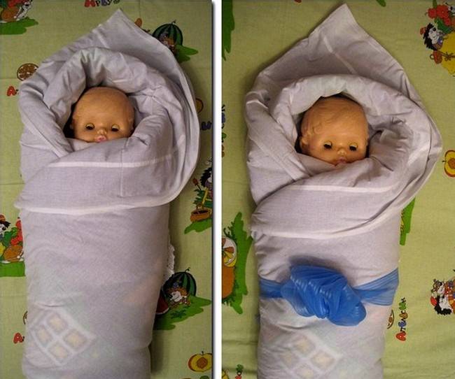 Как заворачивать новорожденного ребёнка в одеяло?