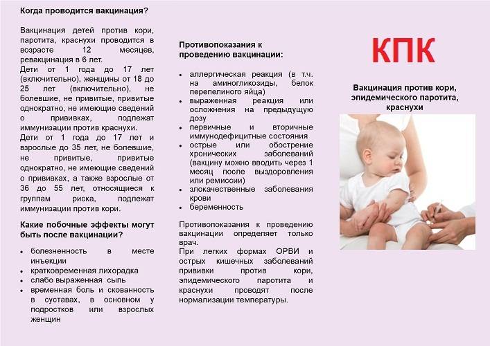 Профилактическая прививка кпк от серьезных заболеваний